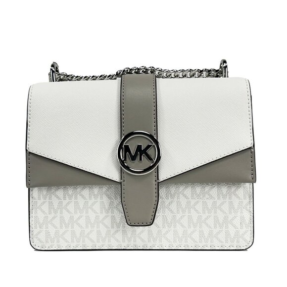 Michael Kors Handbags - NEW Michael Kors Greenwich Small Shoulder Flap Crossbody Bag Optic White Purse